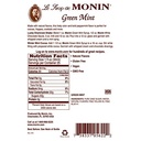 Monin - Green Mint Syrup, Bold Peppermint Coolness, Natural Flavors, Great for Smoothies, Sodas, Cocktails, and Teas, Non-GMO, Gluten-Free (1 Liter)