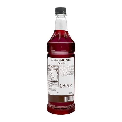 Monin - Grenadine Syrup, Delightfully Sweet, Cranberry-Raspberry Aroma, Natural Flavors, Great for Cocktails, Mocktails, & Smoothies, Non-GMO, Gluten-