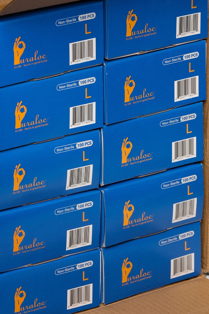 Puraloc (1 Pallet) Disposable Protective Clear Vinyl Gloves 70 Case/ 70,000 PCS