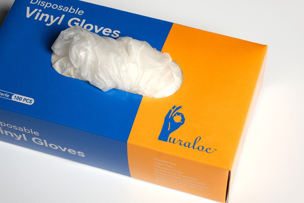 Puraloc (1 Pallet) Disposable Protective Clear Vinyl Gloves 70 Case/ 70,000 PCS