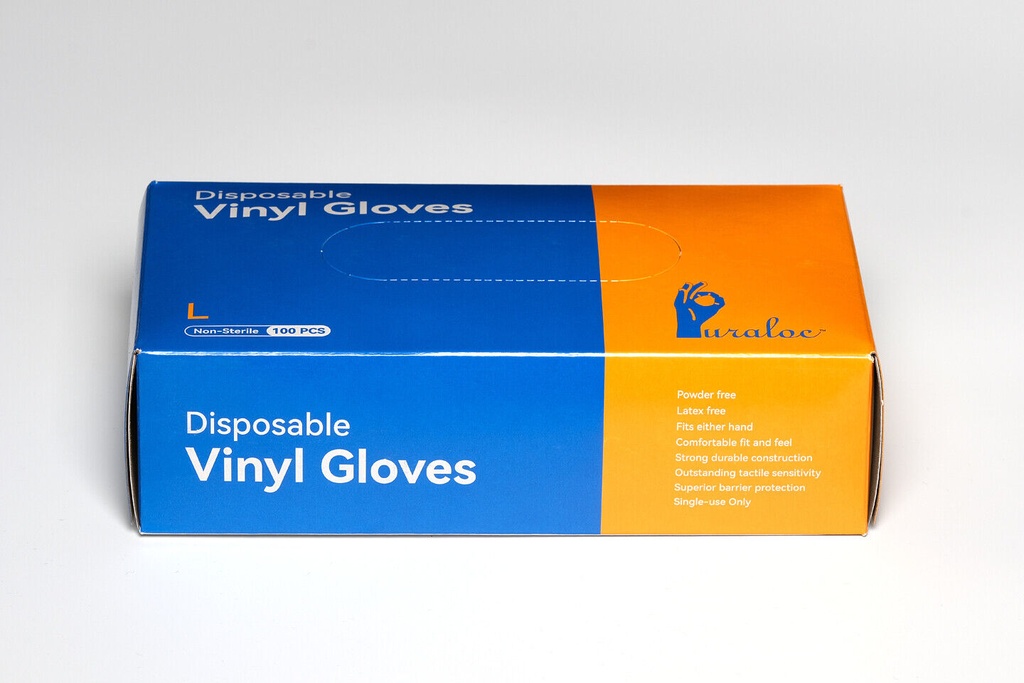Puraloc (1 Pallet) Disposable Protective Clear Vinyl Gloves 70 Case/ 70,000 PCS