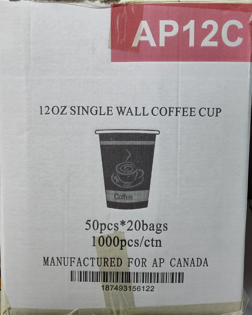 Arrow 12oz Single Wall Coffee Cup (20 x 50pc)