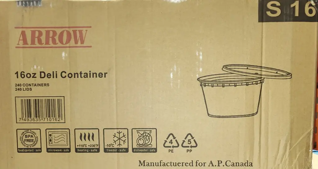 Arrow 16oz Deli Container with Lid 16 oz - 1 x 240pc