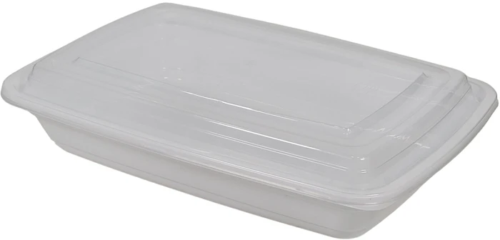 Arrow 24oz Heavy Duty White Rectangular Deli Container with Lid (1 x 150pc)