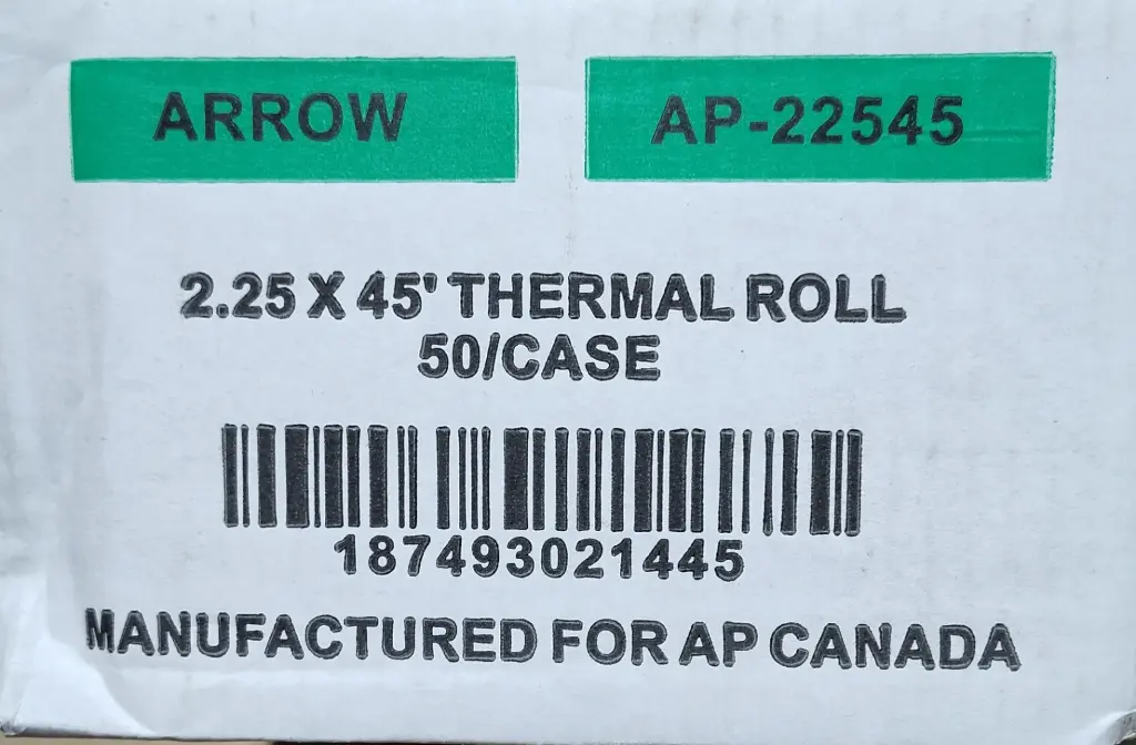 [POSA045] Arrow - Thermal Paper Rolls for Debit / Credit Card Machine - 2.25" x 45' - 50pcs - Case