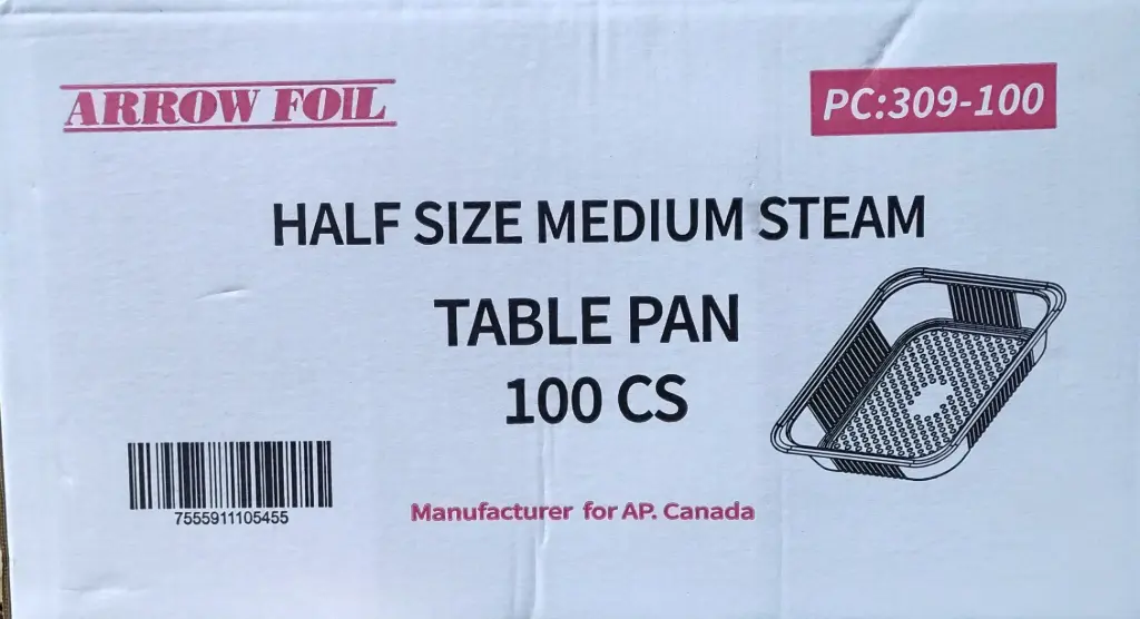 HSM100 - Arrow Foil Half Size Medium Steam Table Pan (1 x 100pc)