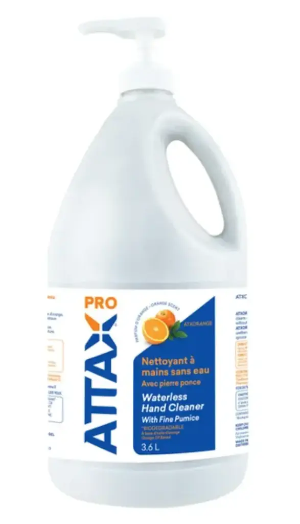 Attax Pro - Waterless Hand Cleaner Pump Bottle - Orange Scent (1 x 3.6L)