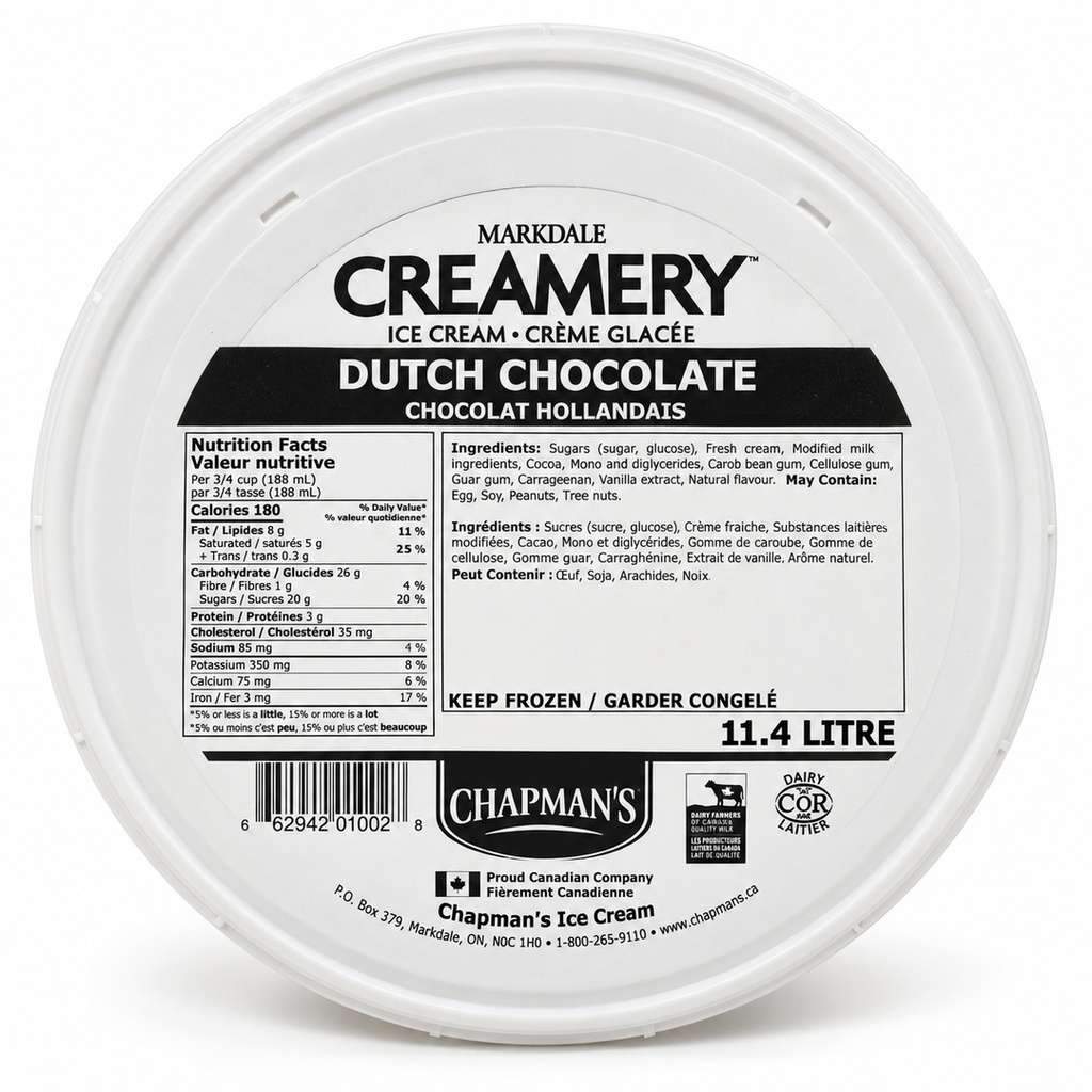 [DAIC002] Chapman's - Ice Cream - Dutch Chocolate Bucket - Markdale -- 11.4L