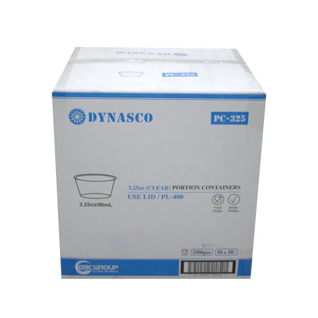 Dynasco 3.25oz Clear Portion Containers (1 x 2500pc)