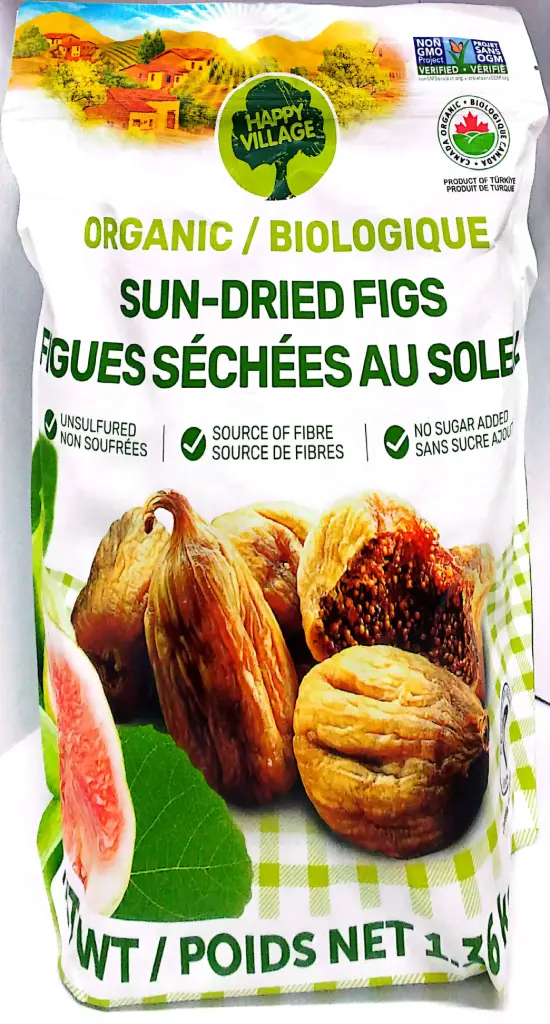 Happy Village Organic -Sun-Dried Figs (1 x 1.36kg)