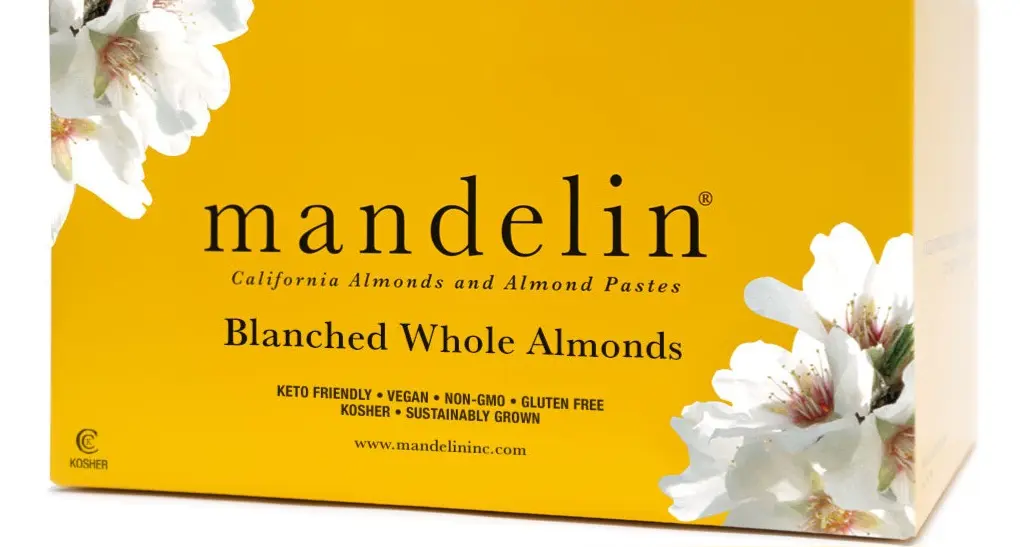 Mandelin  Blanched Almonds Whole - 25lb (1 x 25lb)