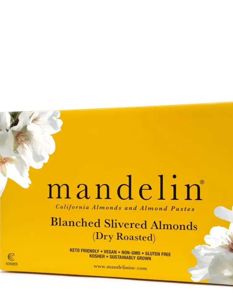 Mandelin  Silvered Almonds Blanched - 25lb (1 x 25lb)
