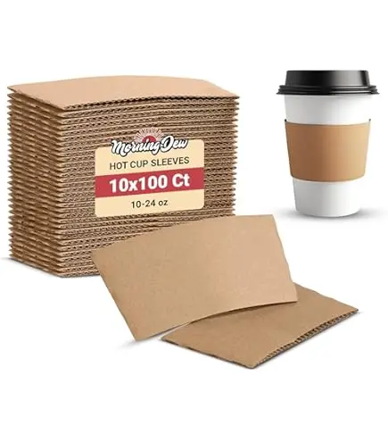 [CUPM011] Morning Dew -  8oz Hot Paper Cup Sleeves - 8J Kraft - 1000 pcs - Case