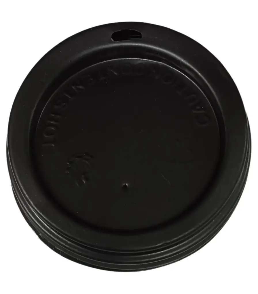 Plastic Dome Lids Black - 8oz Paper Cup - 80mm - 1000 - Case