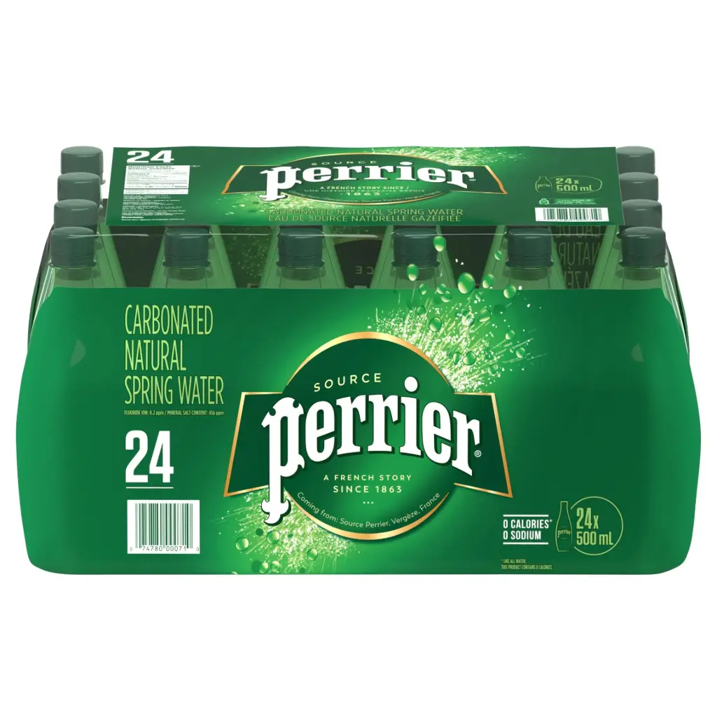 Perrier - Carbonated Natural Spring Water - 24 x 500ml (Bottles)