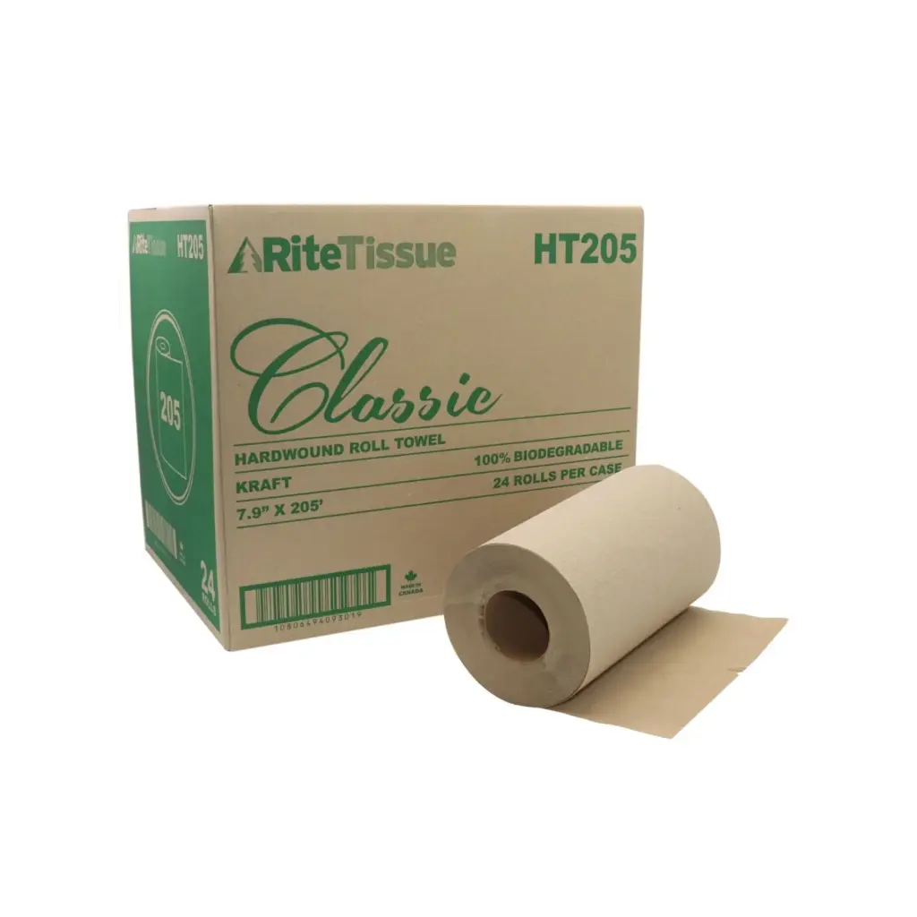 RiteTissue Classic Hardwound Roll Towel - 7.9" x 205' (24 x 205')