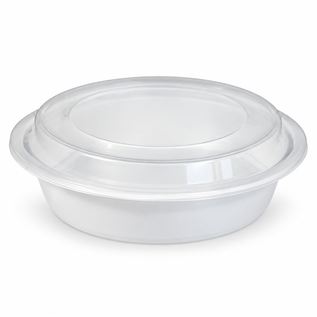 Ritepak 48oz 9" Round White Container with Lid (1 x 150pc)