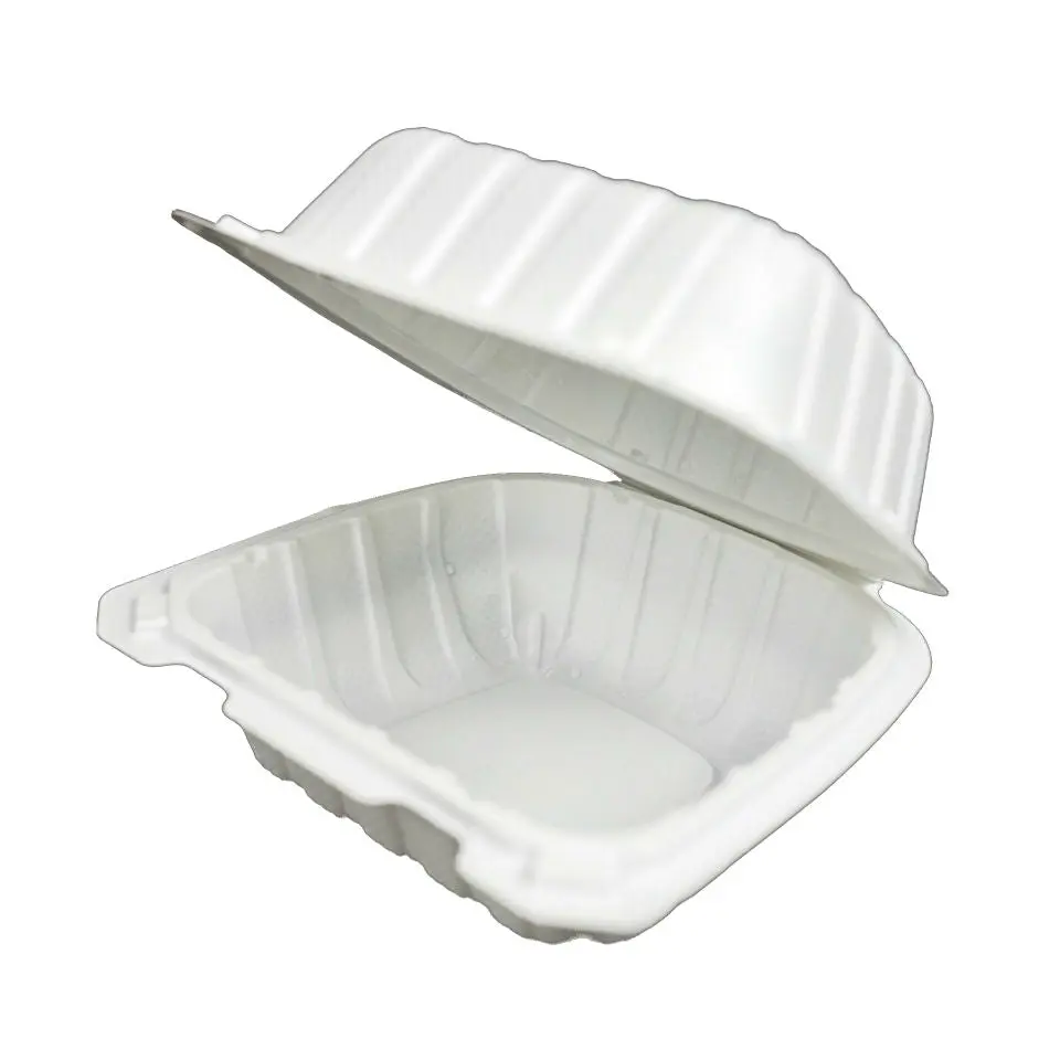 RitePak - MFPP Hinged Container with Lid - White - 6x6 -  400 pcs - Case