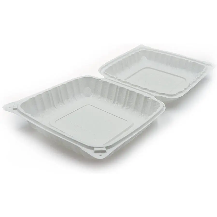 Ritepak- 9x9x1" Hinged Lid Container White (1 x 150pc)-901