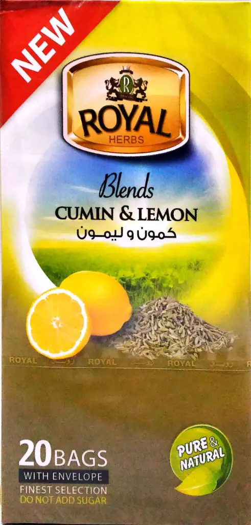 Royal Herbs Cumin and Lemon Tea Bags (20 x 4g)