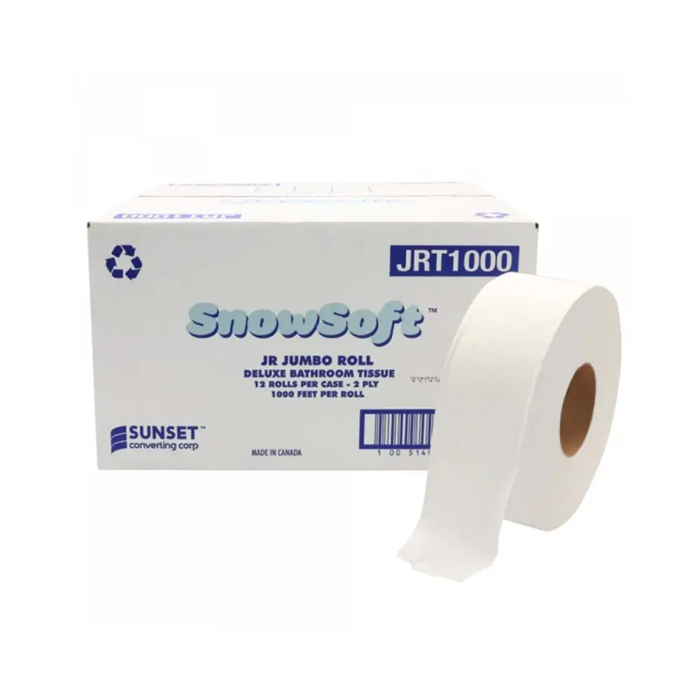 [PAPE025] Snowsoft - 2 Ply Bathroom Tissue - Jumbo Roll - 1000' - JRT1000 - 12 Rolls - Case