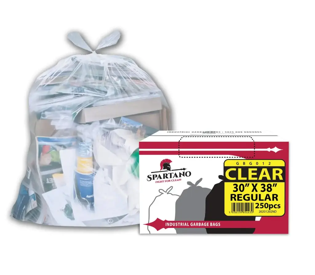 GBG3038C - Spartano Clear Garbage Bags - 30" x 38" (1 x 250pc)