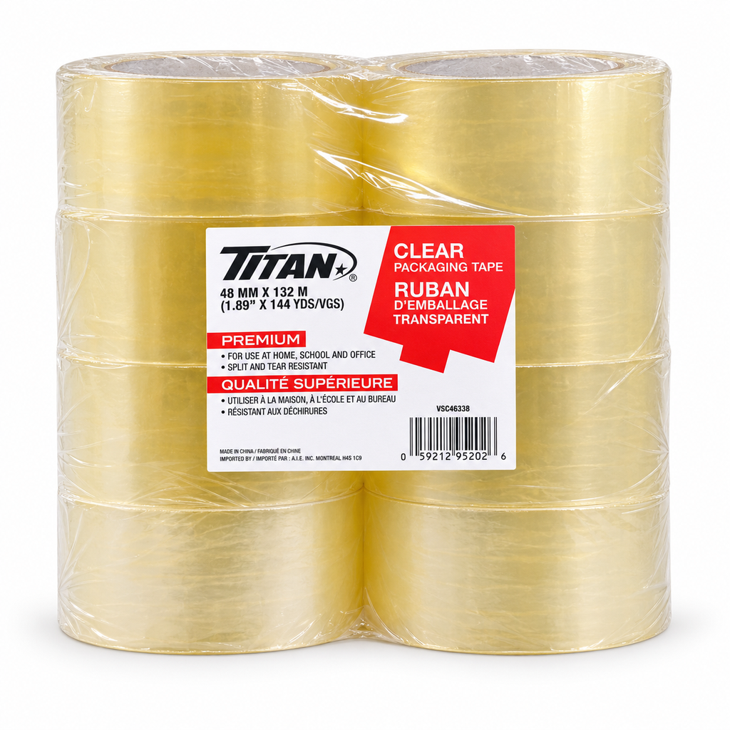 [INDS001] Titan - Clear Packing Tape - 8pcs - Pack