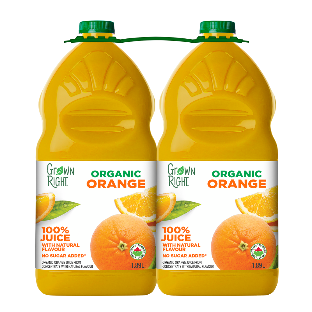 Grown Right Orange Juice- 2 x 1.89L