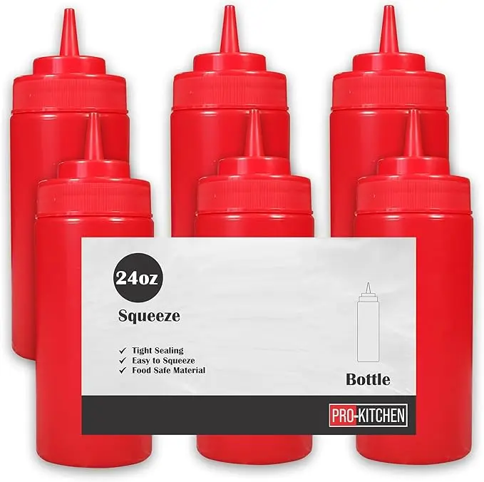 PRO KITCHEN -SQUEEZE BOTTLE RED 16 oz (1 X6 )