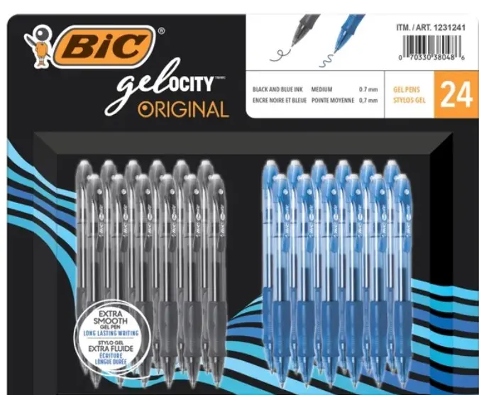 BIC GELOCITY BLACK AND BLUE-1X24