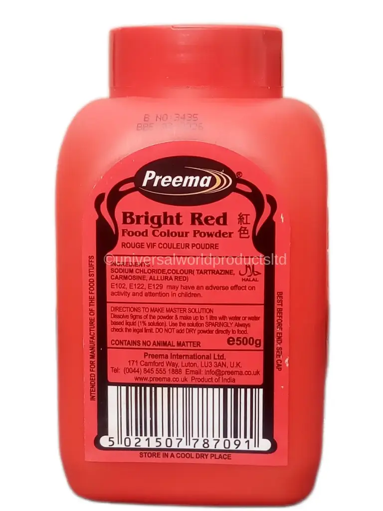 PREEMA BRIGHT RED FOOD COLOUR POWDER-1X400G