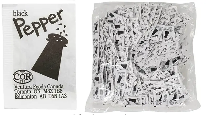 Black Pepper Portions - Sachet - 1000 Ct - Pack