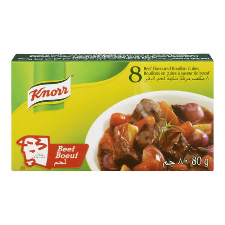 Knorr - Beef Bouillon Flavoured Cubes - Halal - 80g  - 8 per Pack