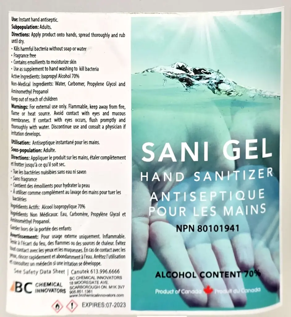 Sani Gel Hand Sanitizer-1x3.6L