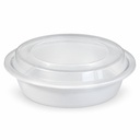 Brown Box - 9" Round PP Container Combo - White - 48oz -150ct - Case