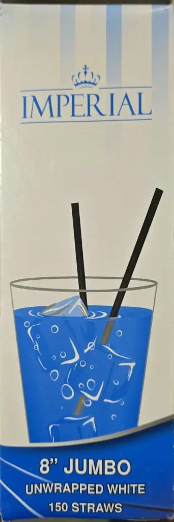 Imperial 8" Jumbo Unwrapped White -1 x 150 Straws