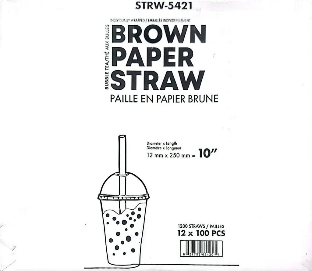 ECO CRAZE 10"BROWN PAPER STRAW-12 MM 
 x 250 MM -12 x 100 PC