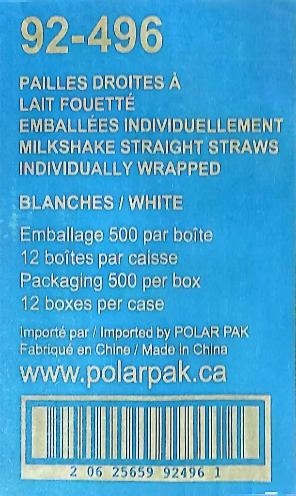 TOUCH PAILLIES STRAW 10"5.5 MM x 254 MM- WHITE-1 X 12 PC