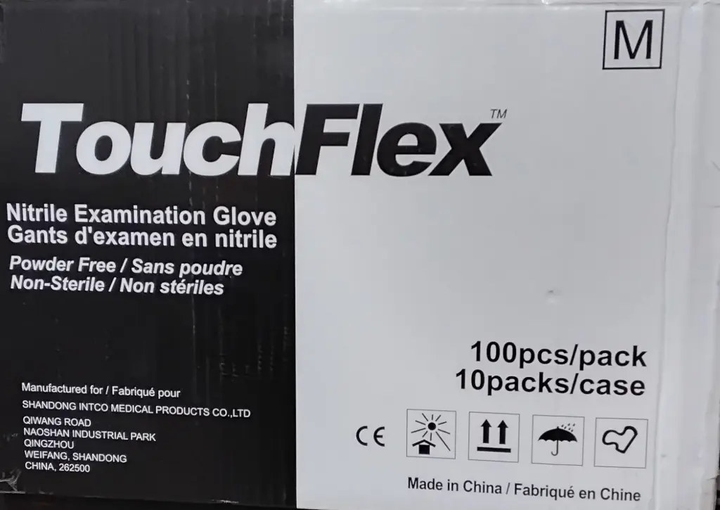 TouchFlex Medium Black Gloves-100x10