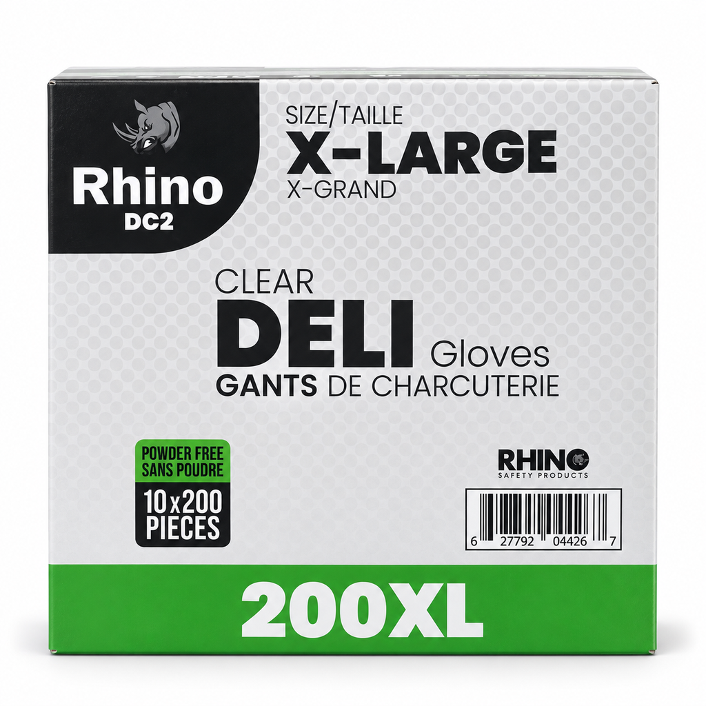 [GLVD044-10] Rhino - Clear Deli Gloves - X-Large - 10x500 Ct - Case
