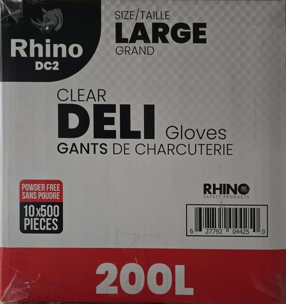 Rhino Clear Deli Gloves Large -10 x 500 PC