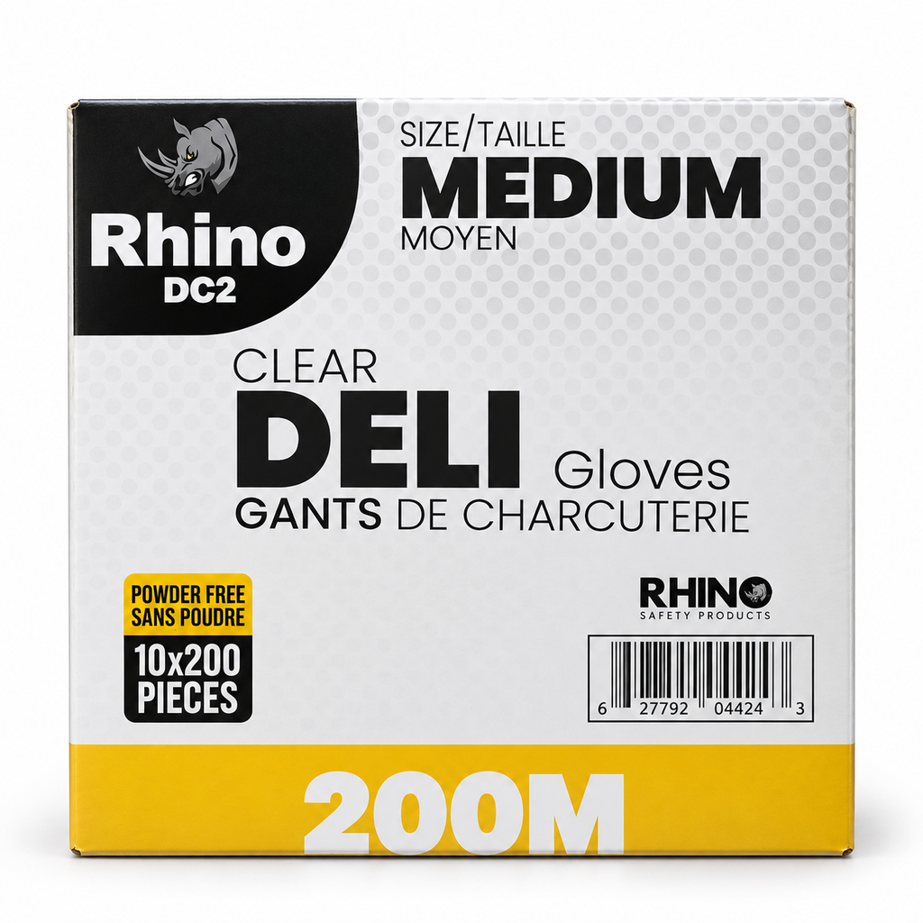 [GLVD042-10] Rhino - Clear Deli Gloves - Medium - 10x500 Ct - Case