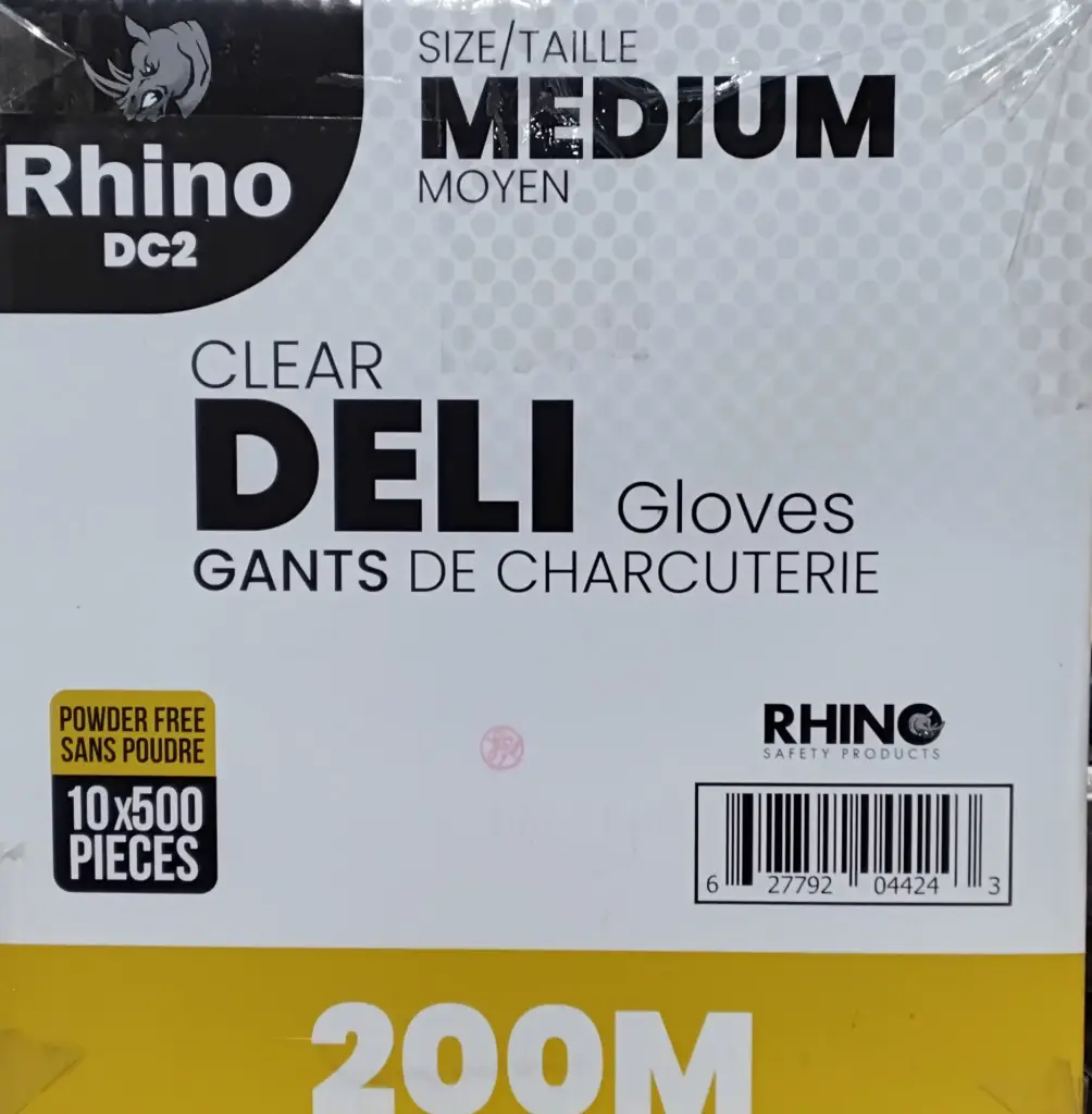 Rhino Medium Gloves Clear- 10 x 500 PC