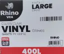 Rhino Clear Vinyl gloves Large - 10 x 100