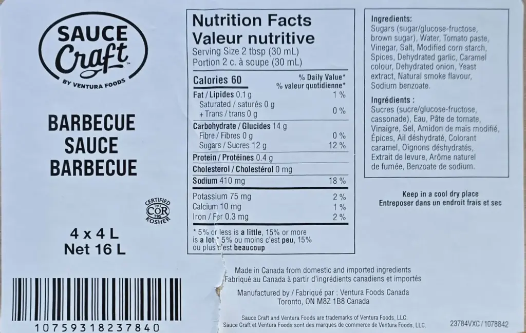 Sauce Craft Barbecue -1 x 4-4L