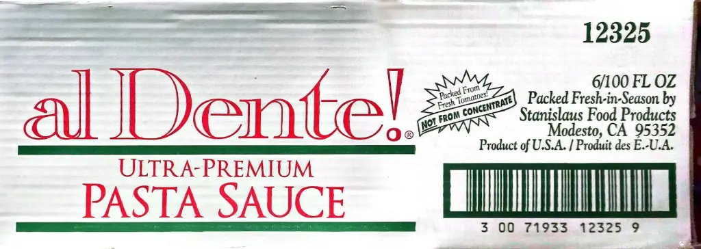 Al Dente Pasta Sauce - 6 x 3L
