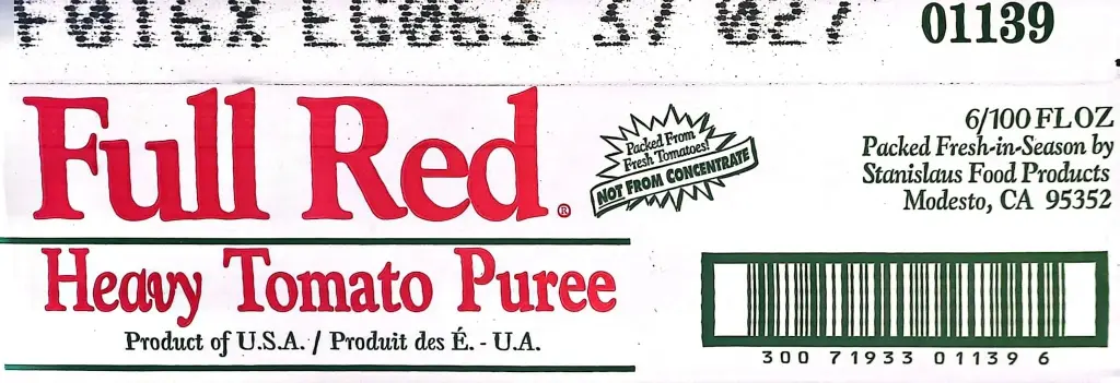 Full Red - Heavy Tomato Puree 1x6-2.84L