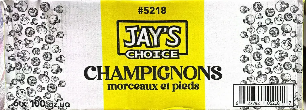 Jay's Choice - Mushrooms Cans - 6 x 2.84L