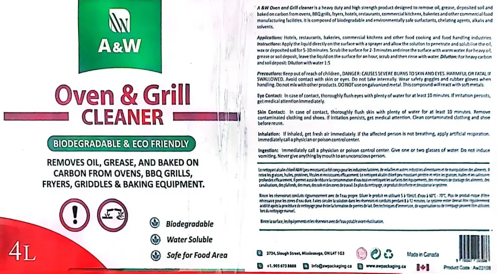 A&W - Oven & Grill Cleaner - 4L