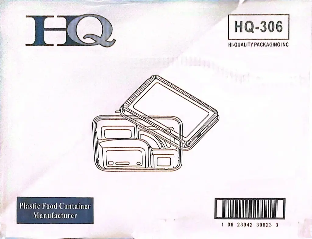HQ 306-5 Comprtment - Bento Box - Plastic Food Container - 100 sets
